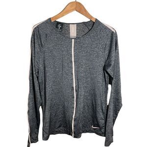 Nike Pro‎ Hypercool Long Sleeve Top Size Large Athleisure Mesh Sheer Grey AT4539